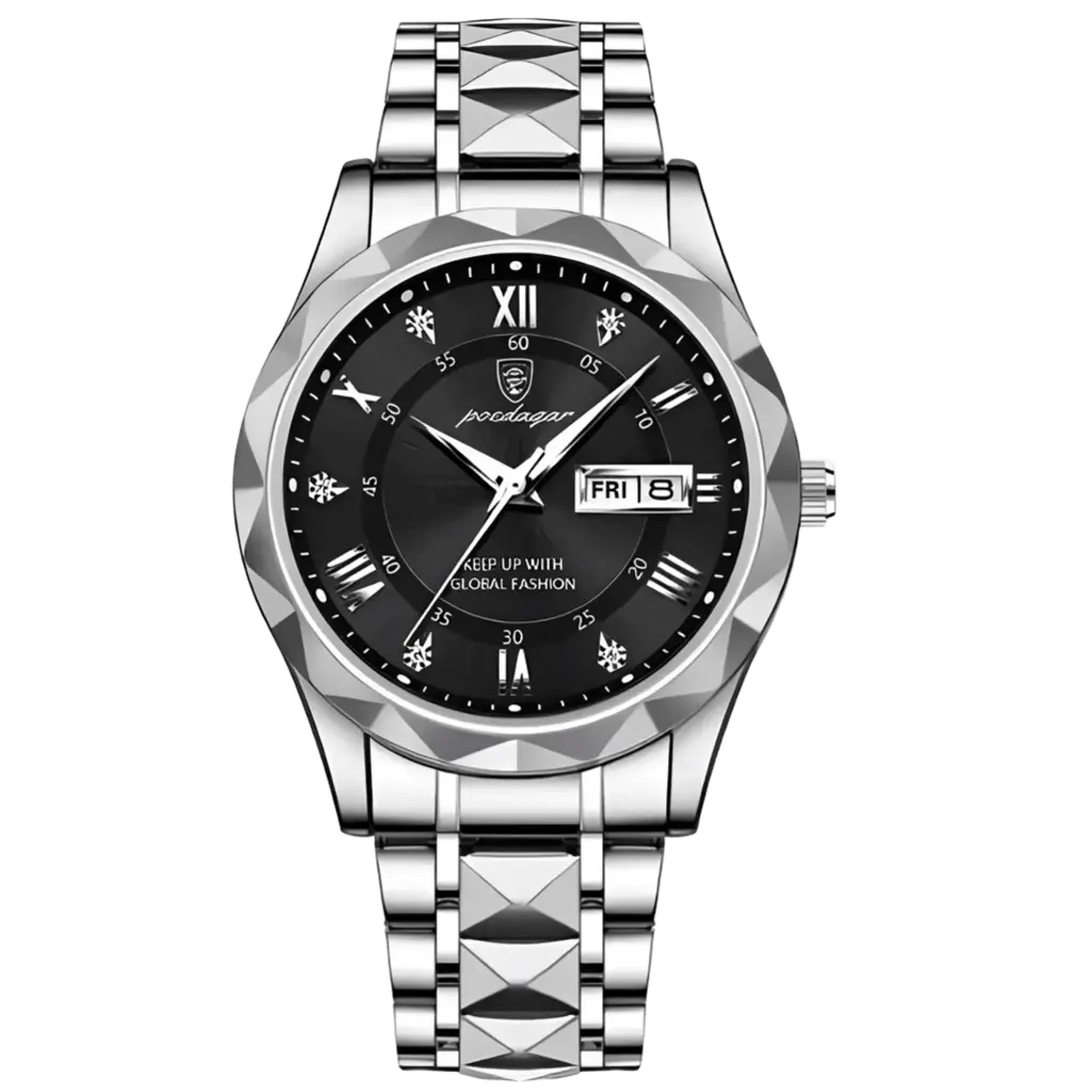 Reloj Poedagar Silver Black