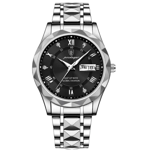 Reloj Poedagar Silver Black